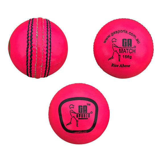 Match Pink Leather Cricket Ball GA