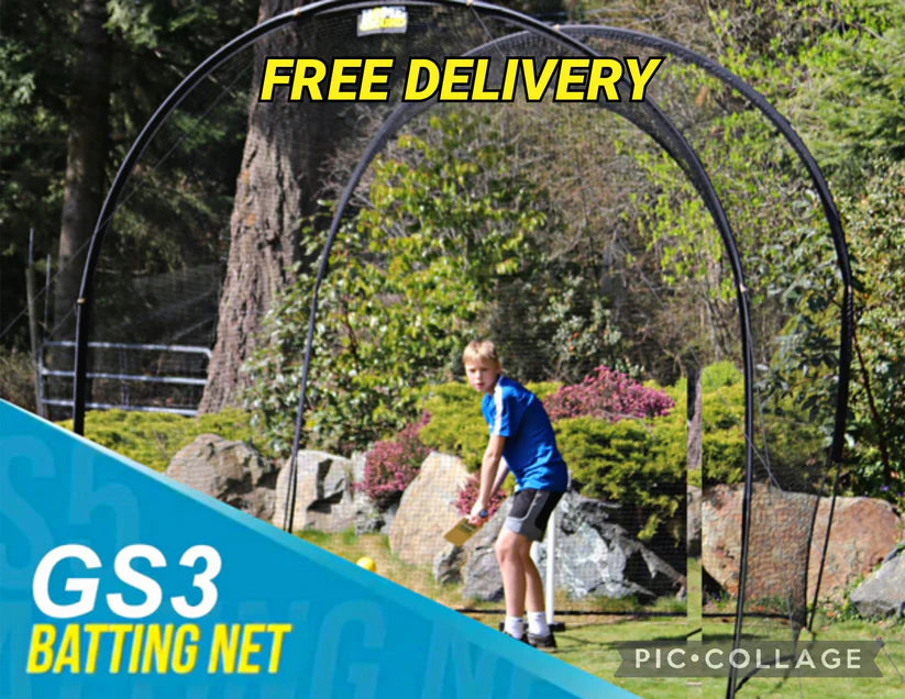 GS3 Cricket Batting Net – Home & Academy Practice Net (3m x 3m x 3m)