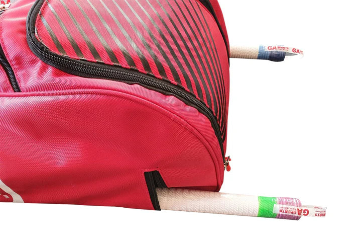 Red Sports Cricket bag with Cricket Bats Pocket GA Kit Bag