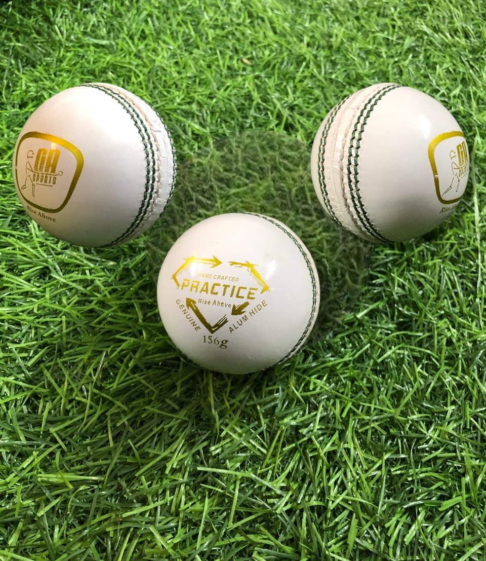 GA Practice White Leather Cricket Ball